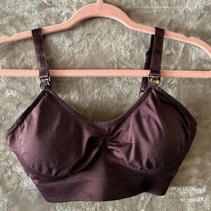 Kathy Maternity Size One Bra. EUC Dark Purple Fits like a Large
